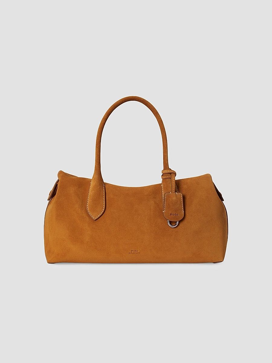 Polo Ralph Lauren Women's Suede Satchel Shoulder Bag - Turmeric