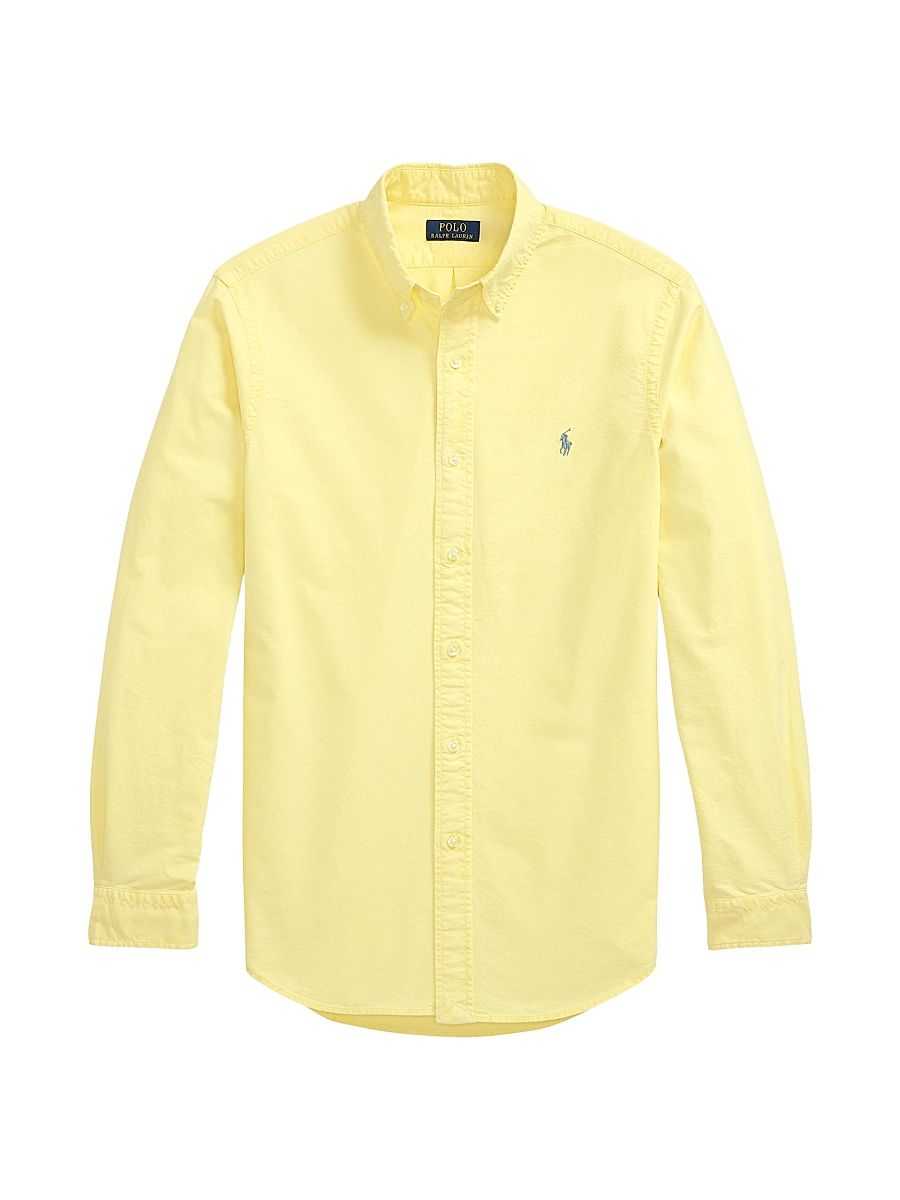 Men's Classic-Fit Garment-Dyed Oxford Shirt - Wicket Yellow - Size XXL