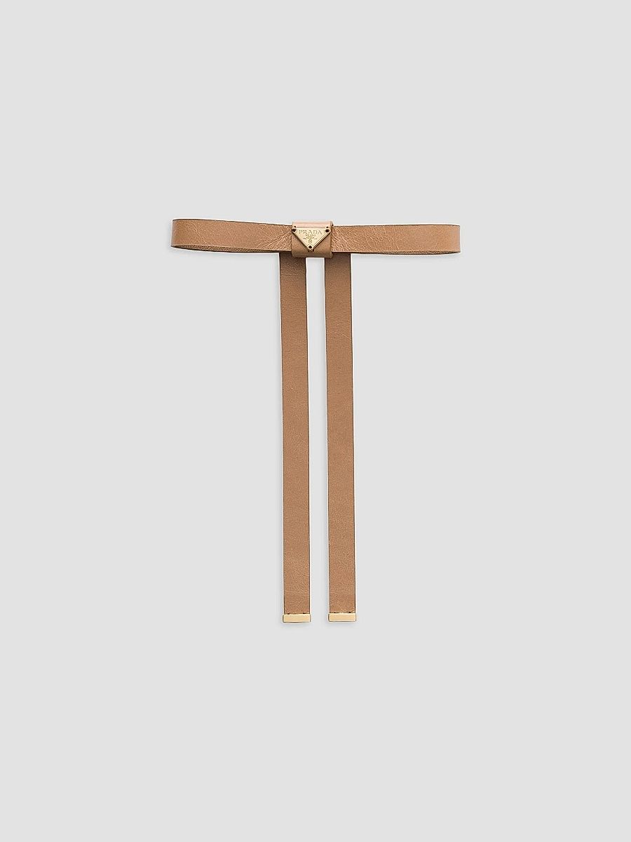 Prada Women's Leather Hair Clip - Beige