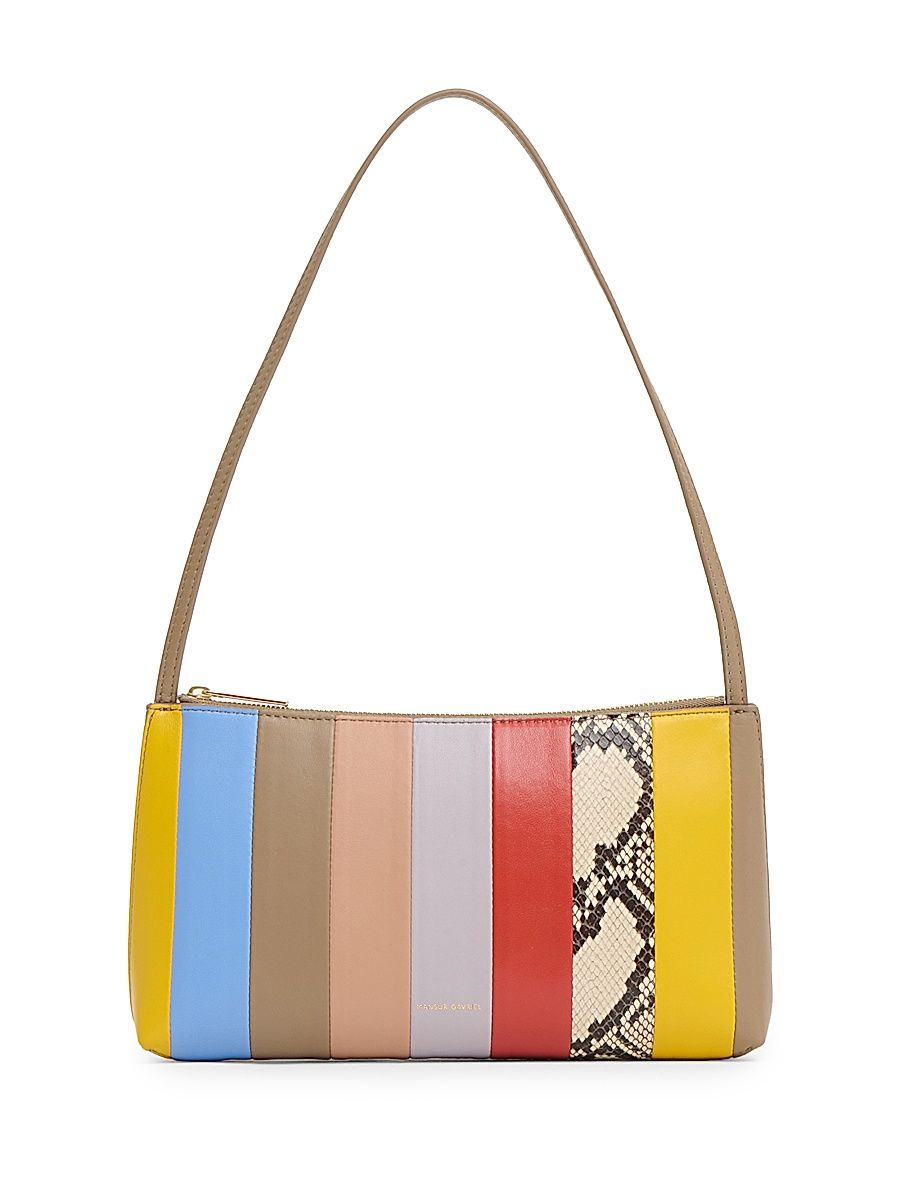 Women's Gaia Striped Leather Shoulder Bag - Rainbow
