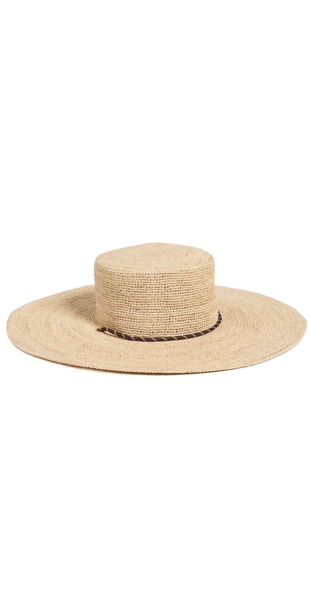 rag & bone Frankie Boater Hat Natural Crochet M