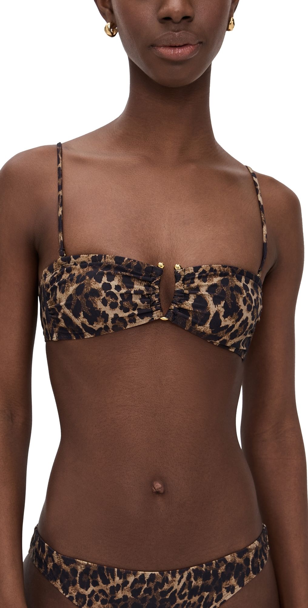 Nili Lotan Bandeau Bikini Top VINTAGE LEOPARD PRINT M