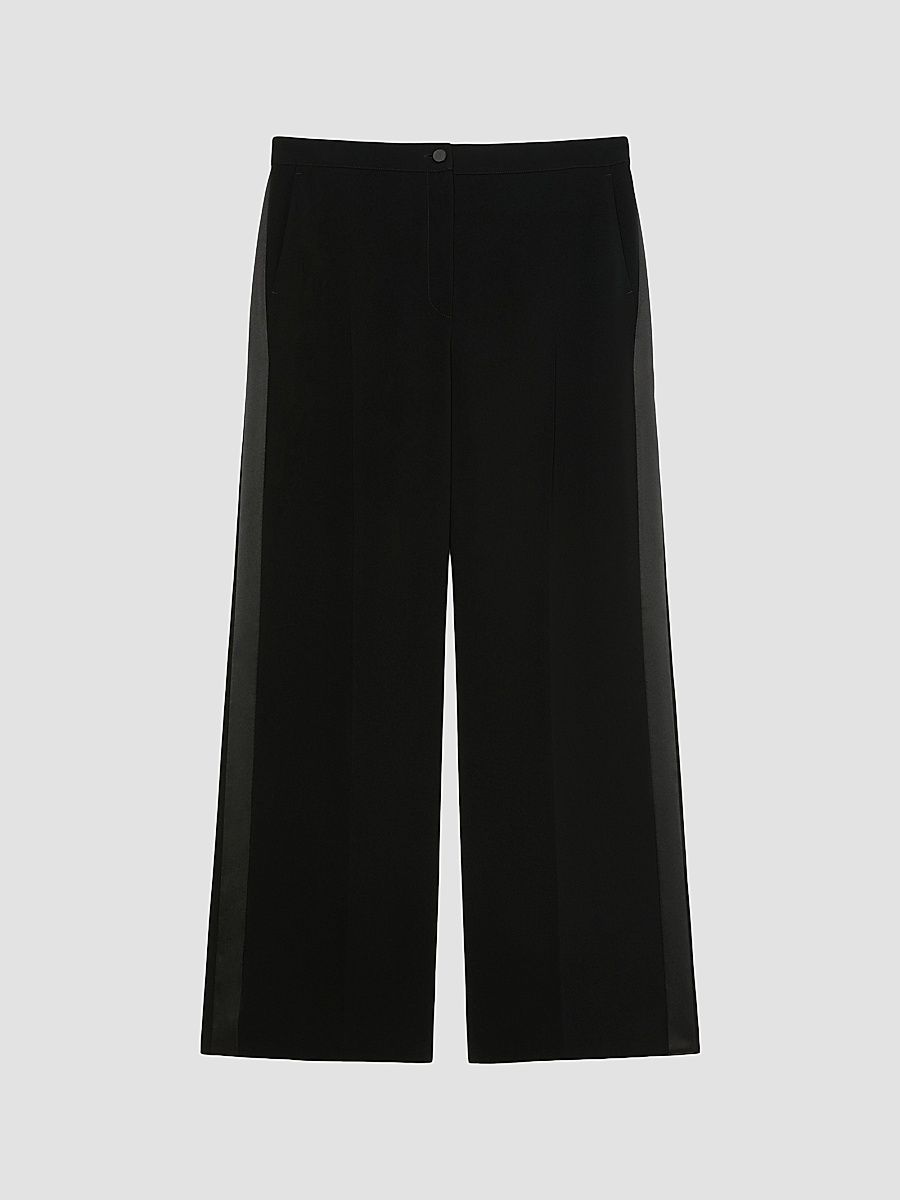 Women's Cady and Satin Trousers - Black - Size 14
