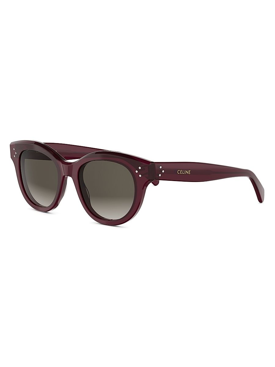 Women's CELINE 3 DOTS 50MM Round Sunglasses - Bordeaux Brown