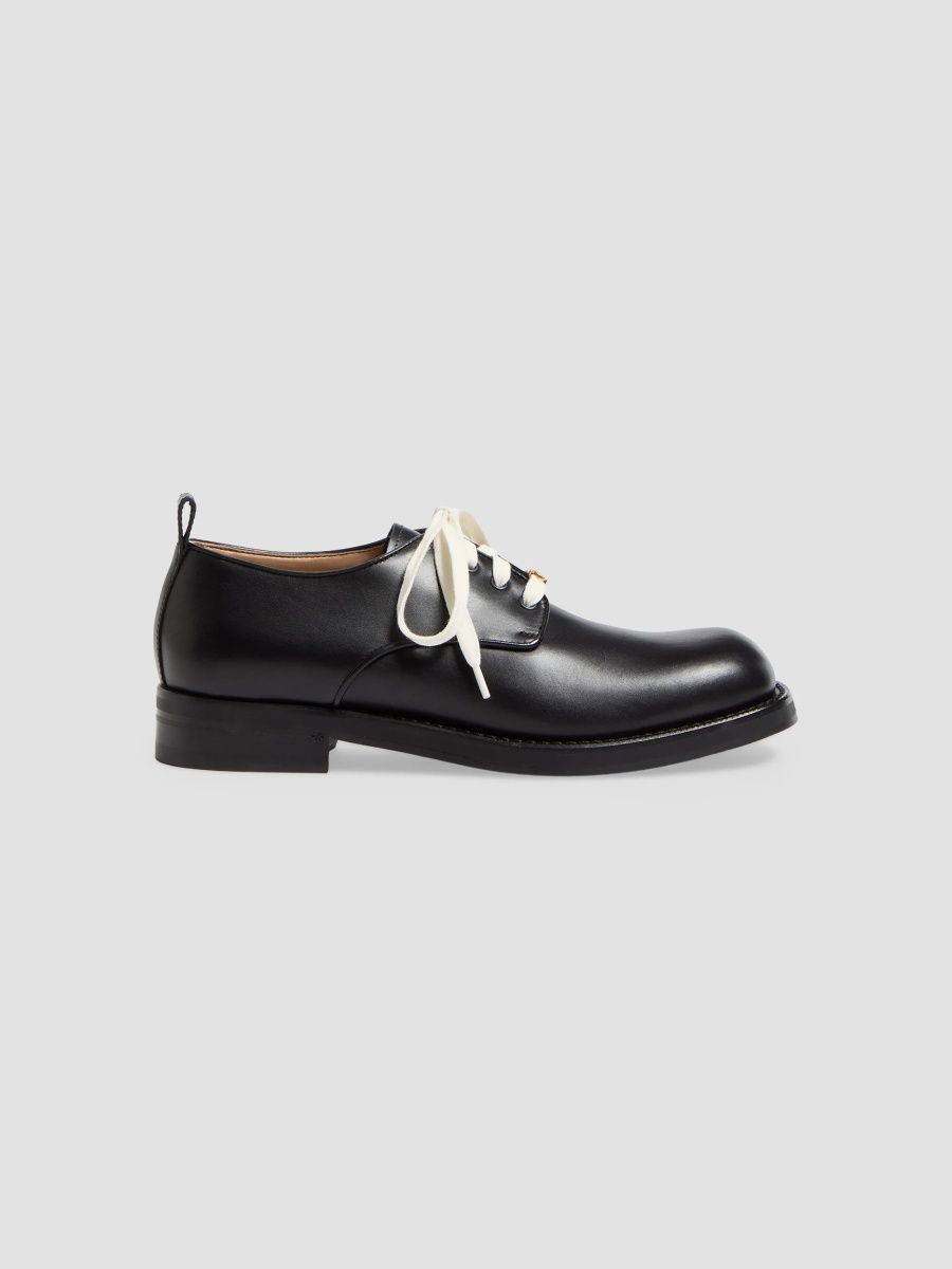 Valentino Men's Derby Punx in Calfskin - Black - Size 11.5