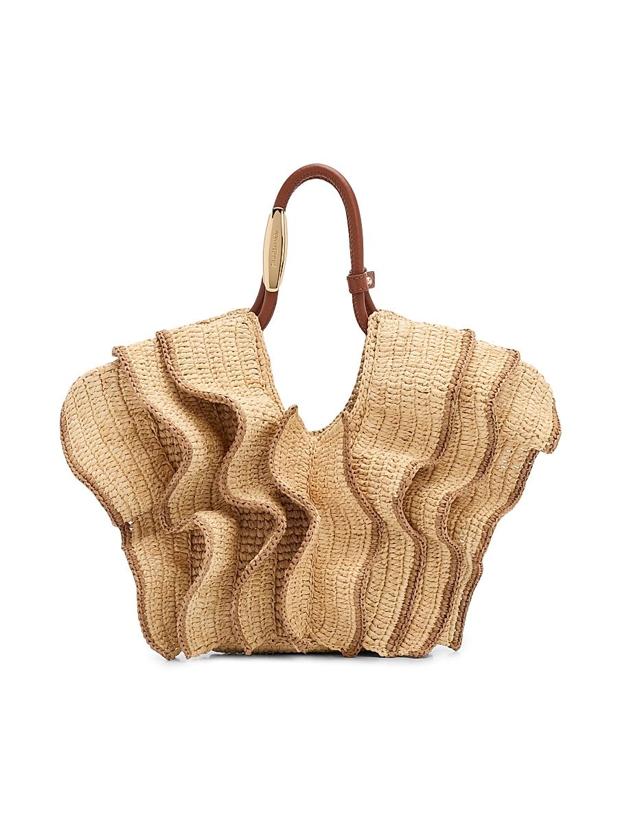 Women's Goldentime Small Ruffle Tote Bag - Natural