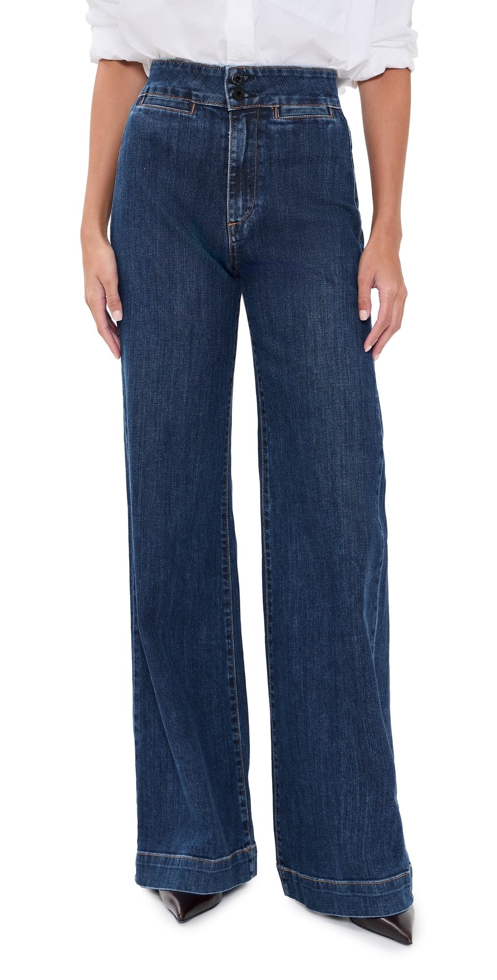 ASKK NY Brighton Wide Leg Jeans Dark Stone 26