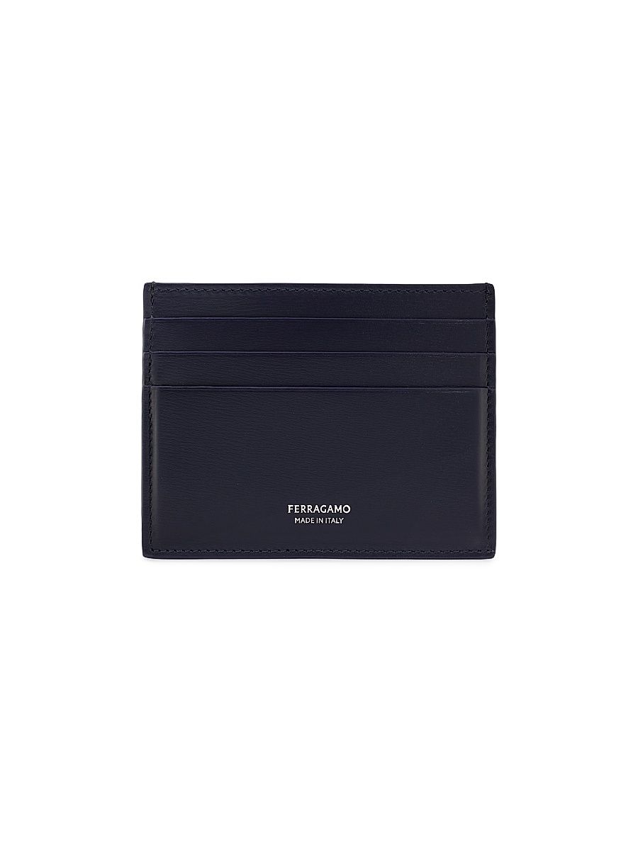 Men's Florence Leather Card Holder - Midnight Nero
