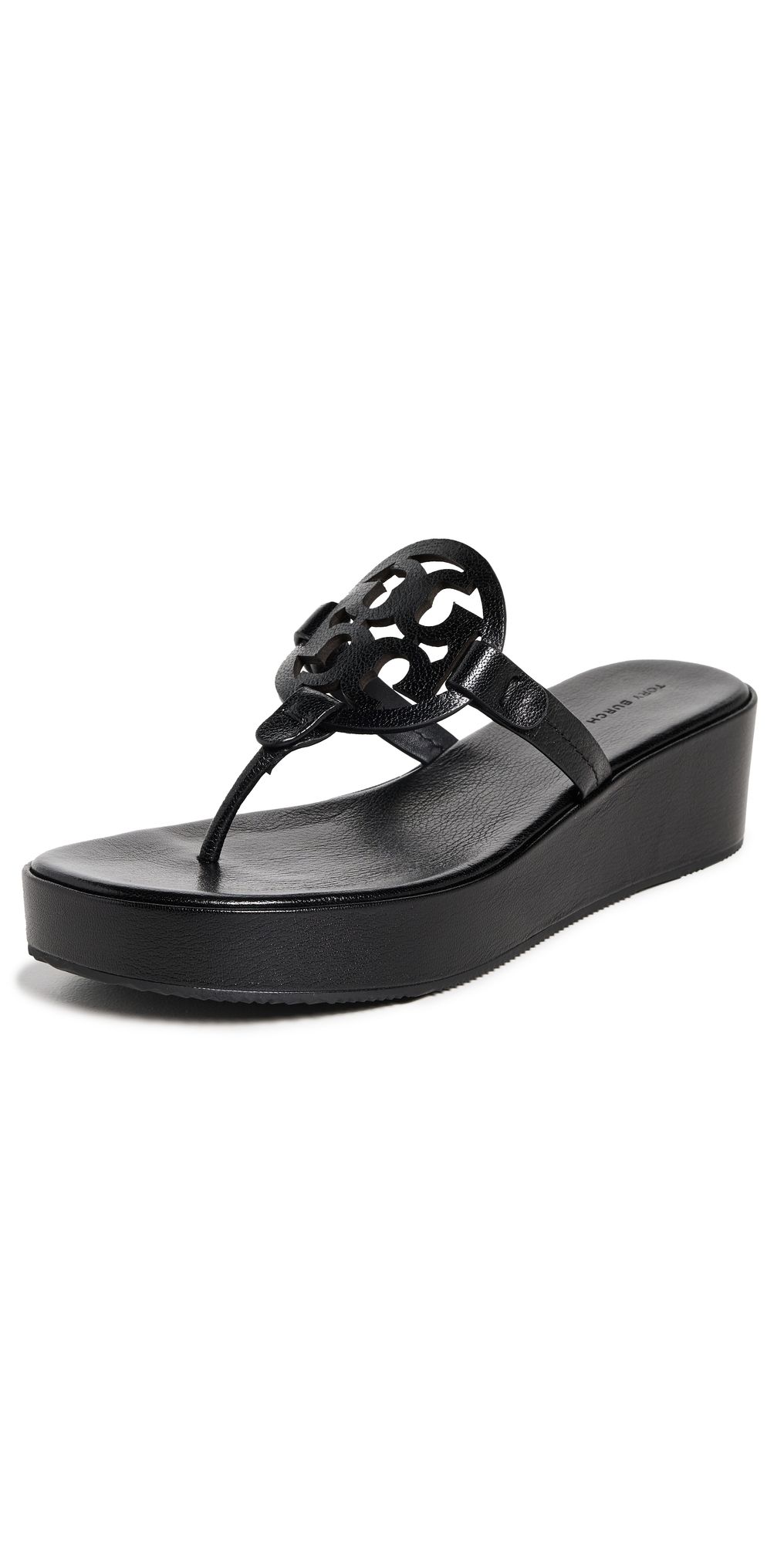 Tory Burch Miller Wedge Sandals 25mm Perfect Black 9