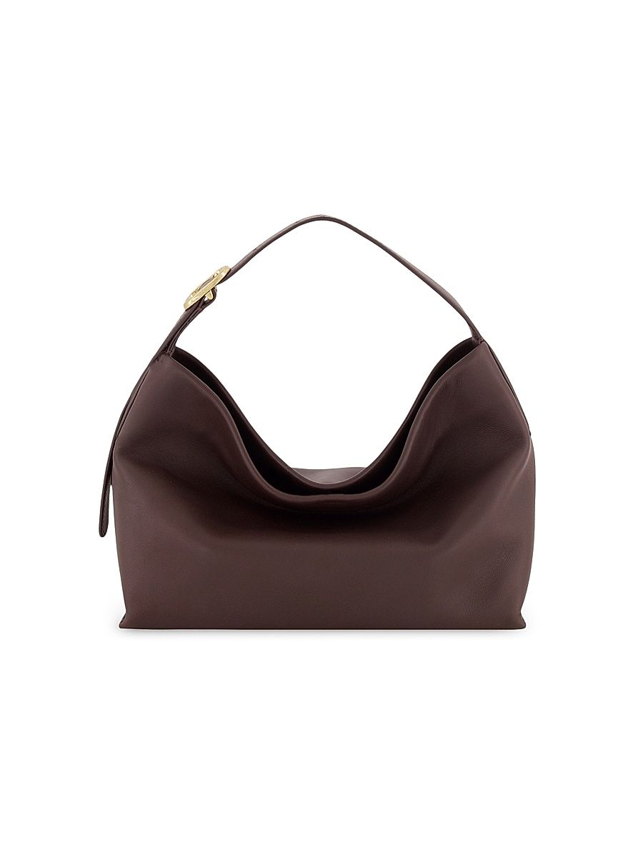 Women's Small Plonge Vivian Leather Hobo Bag - Black Cherry