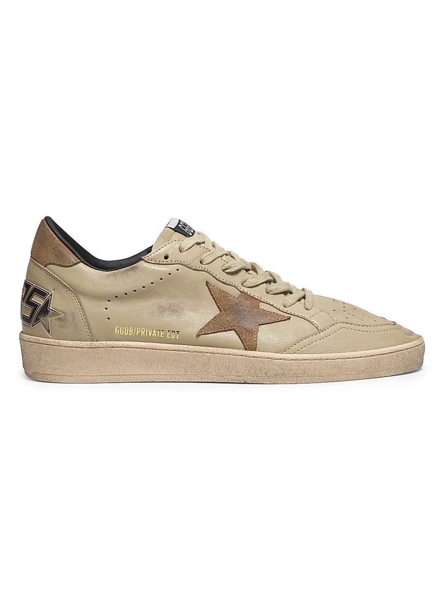 Men's Ballstar Leather Low-Top Sneakers - Beige Tobacco - Size 13