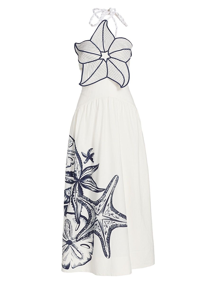 Women's Coast Stars Halterneck Maxi Dress - Off White - Size Large