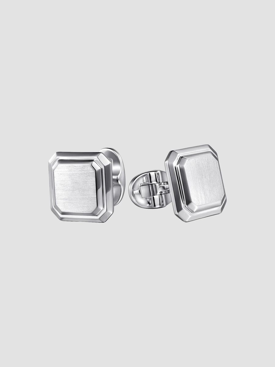 Gabriel & Co Men's Contemporary Sterling Silver Octagon Cufflinks - Silver