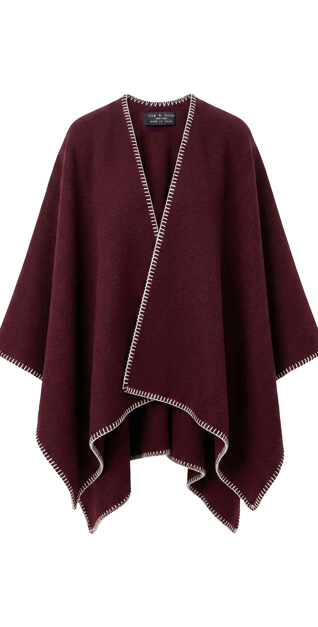rag & bone Ingrid Poncho Burgundy One Size
