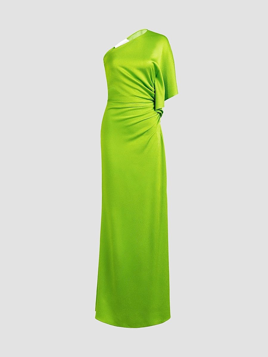 Women's Doli Draped Satin Maxi Dress - Bright Green - Size Small