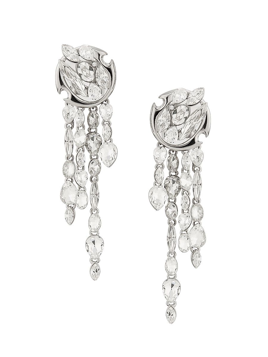 Women's Silvertone & Glass Crystal Drop Earrings - Silver