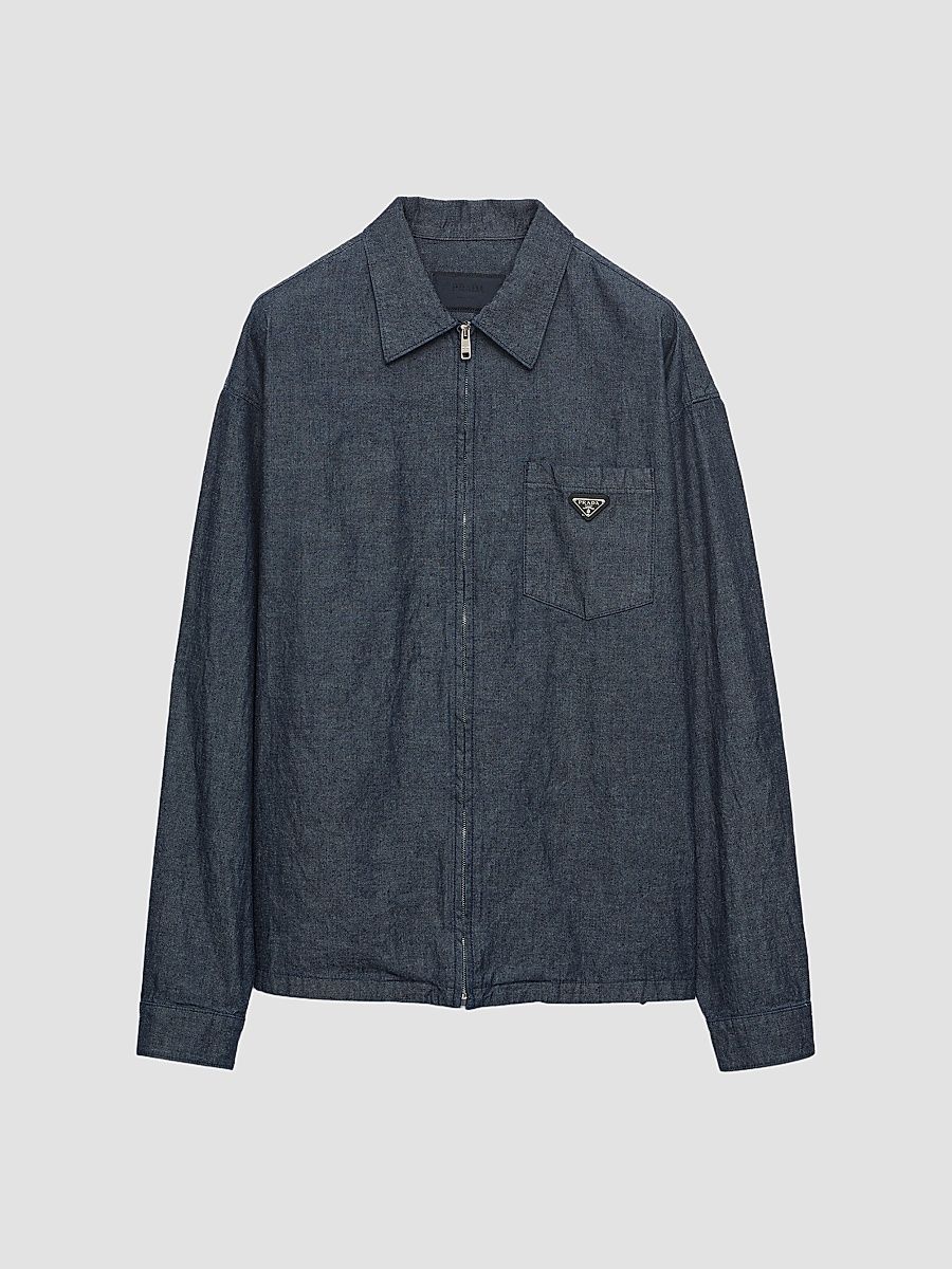 Men's Chambray Shirt - Blue - Size Medium