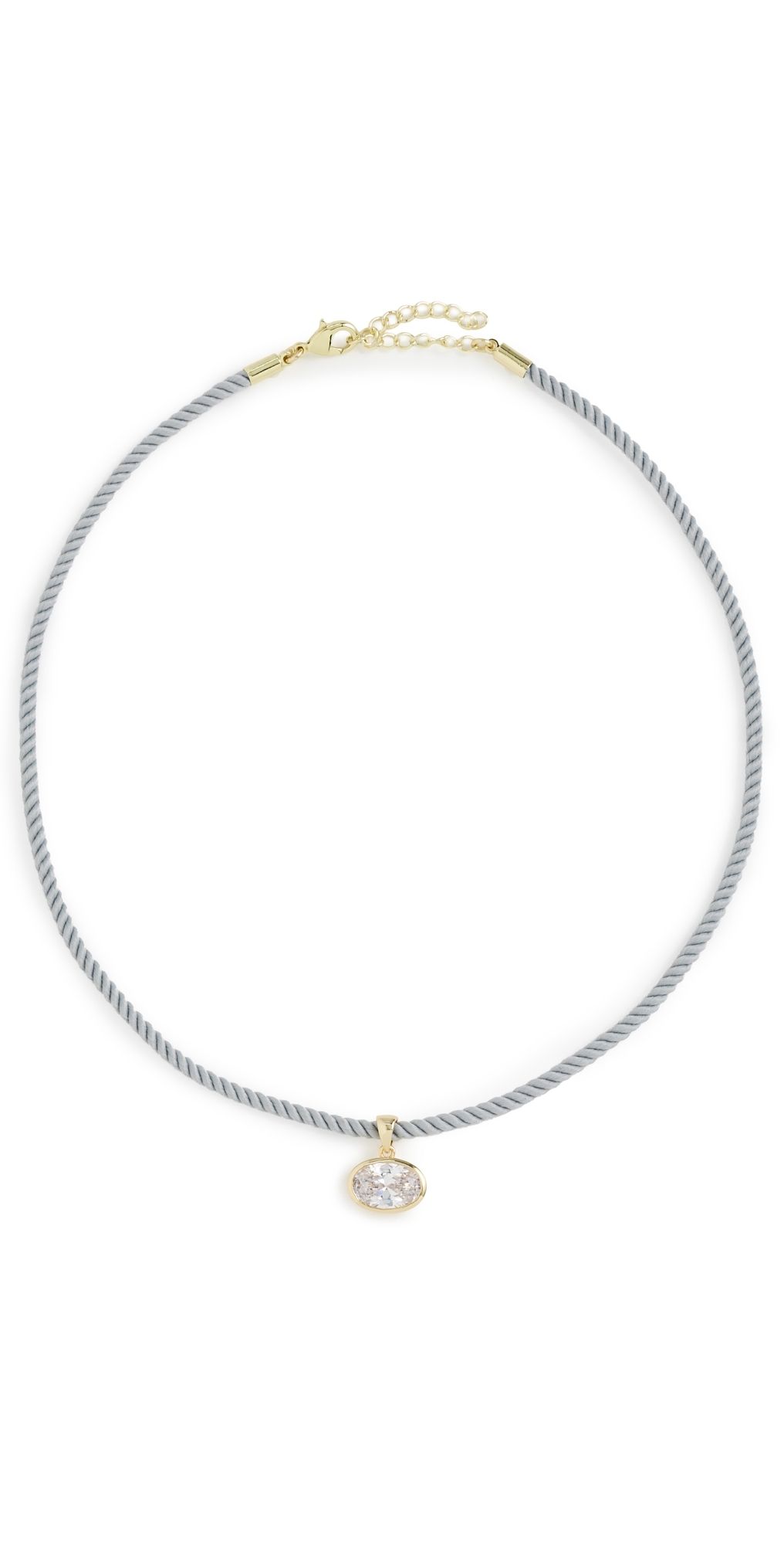 By Adina Eden Bezel Charm & Colored Rope Necklace Gold One Size