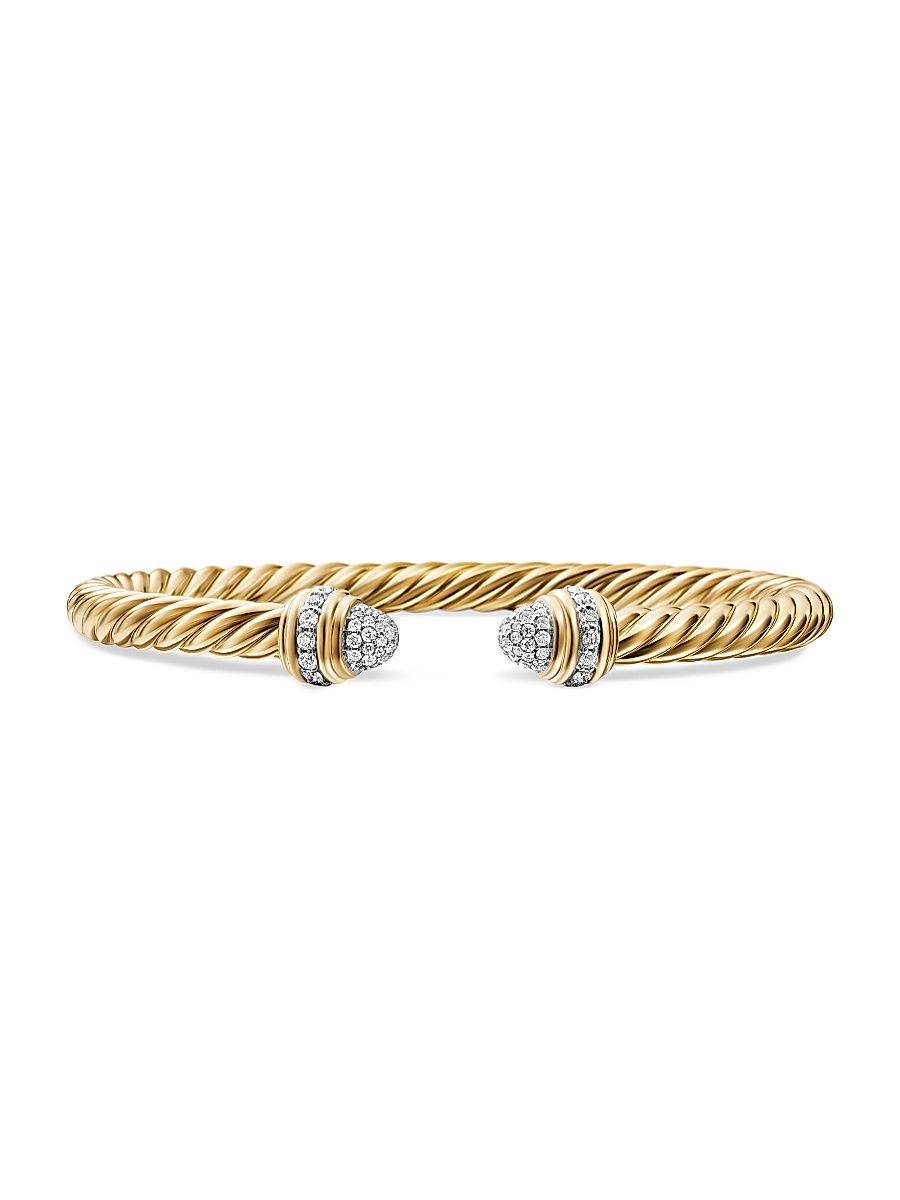 Women's Classic Cablespira Bracelet in 18K Yellow Gold - Yellow Gold - Size Large