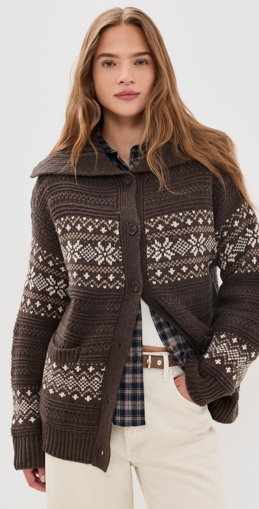 PAIGE Dakar Cardigan Dark Brown Multi M/L
