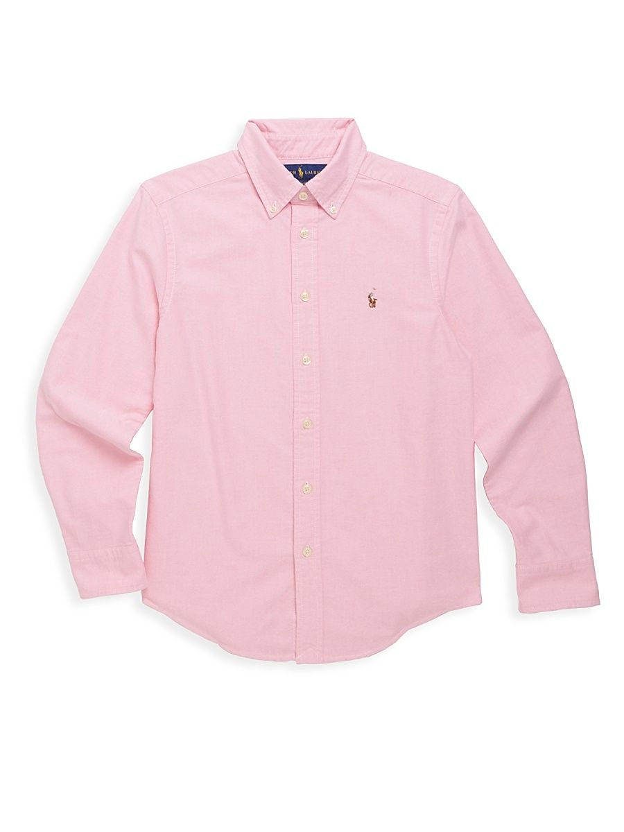 Little Boy's & Boy's Cotton Oxford Sport Shirt - New Rose - Size 8