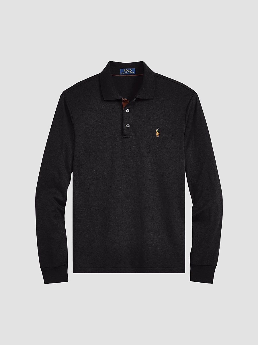 Polo Ralph Lauren Men's Cotton Interlock Long-Sleeve Polo Shirt - Polo Black - Size XXL