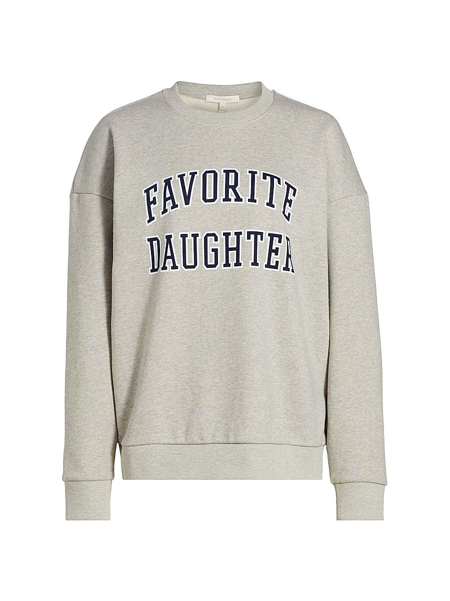 Women's Collegiate Cotton-Blend Sweatshirt - Heather Grey - Size Small
