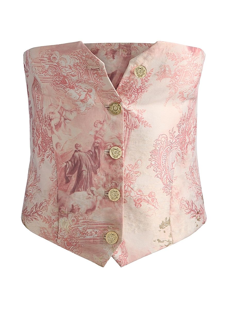 Women's Kelcey Strapless Bustier Top - English Rose Toile - Size 14