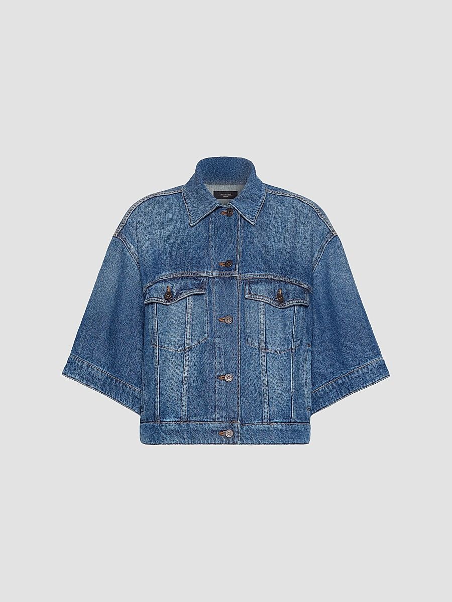 Women's Cotton Denim Jacket - Navy - Size 16