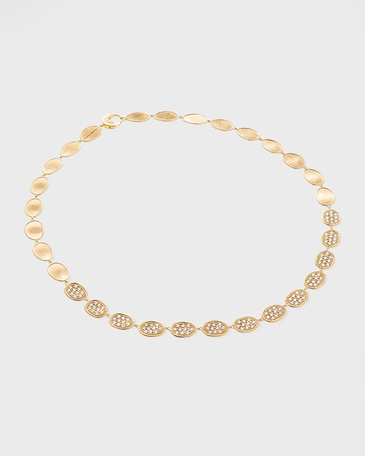 18K Yellow Gold Lunaria Pave Diamond Collar