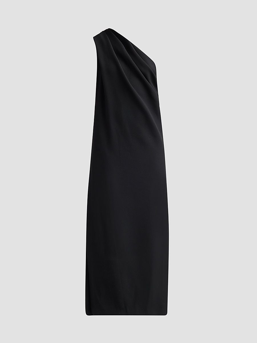 Prabal Gurung Women's Draped Stretch-Crepe One-Shoulder Midi Dress - Black - Size 4