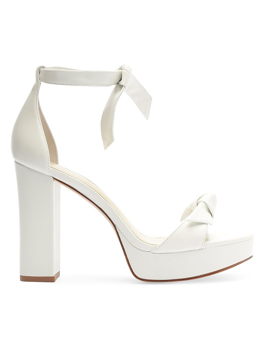 Women's Mabeleh 110MM Bow Leather Platform Sandals - White - Size 8.5