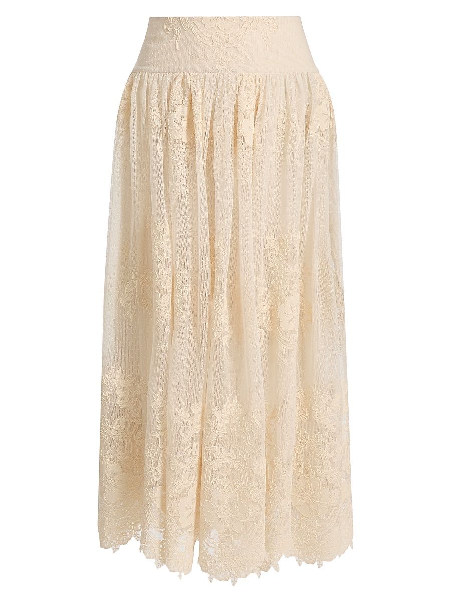 Women's Luna Floral Lace Maxi Skirt - Cream - Size 8
