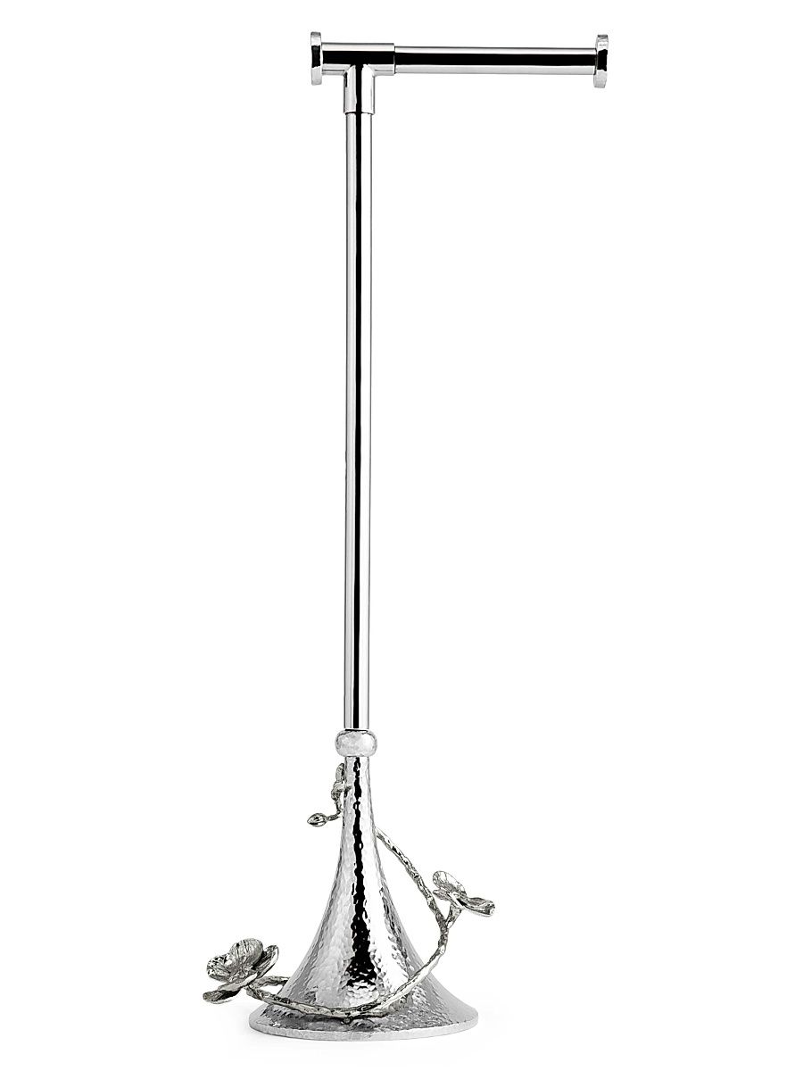 White Orchid Toilet Paper Stand