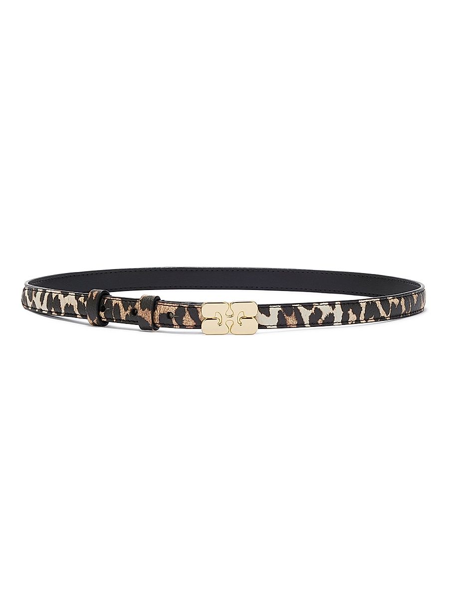 Women's Kat Leopard-Print Belt - Leopard - Size XS