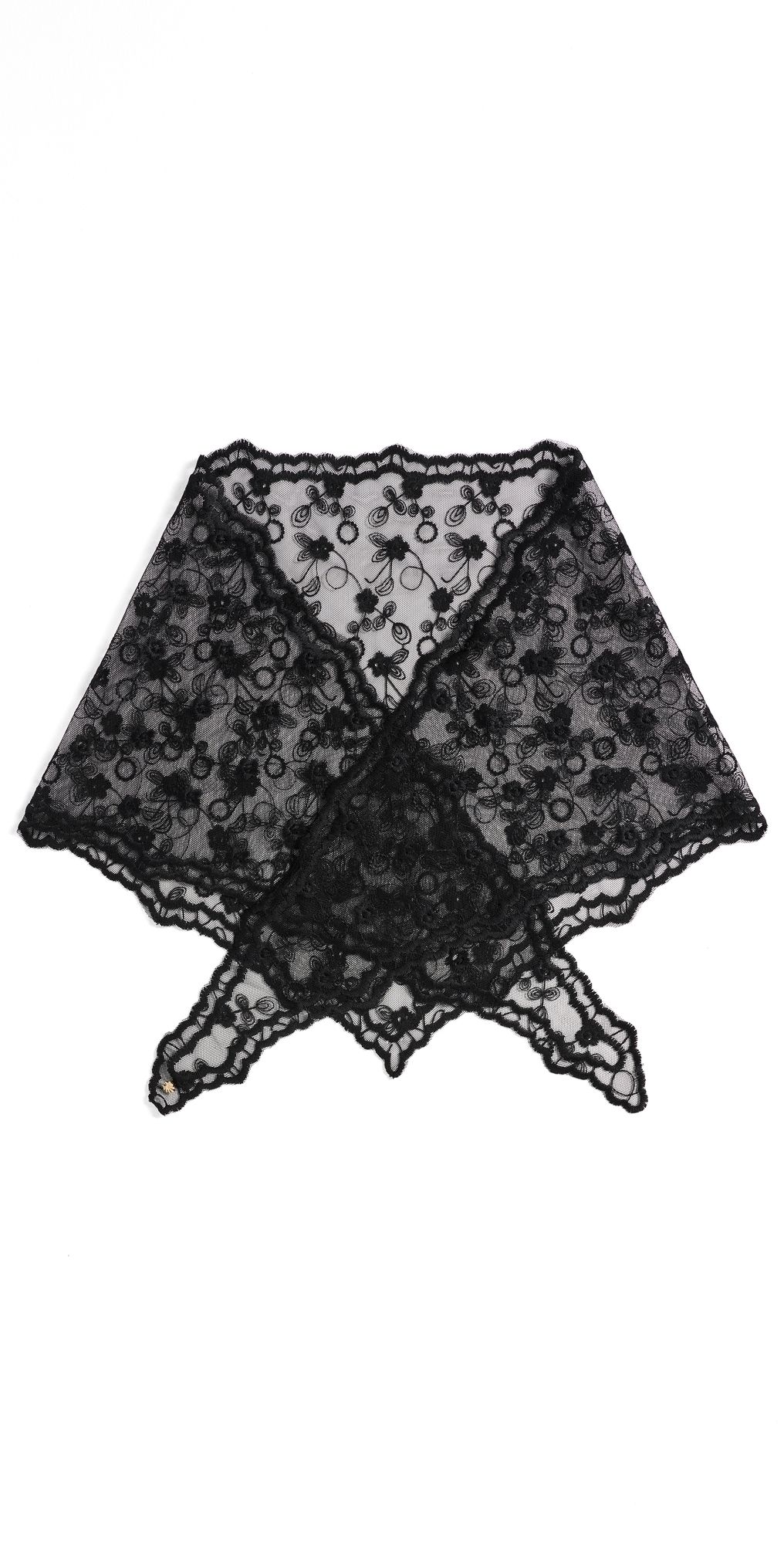 Lele Sadoughi Audrey Lace Scarf Jet Floral One Size