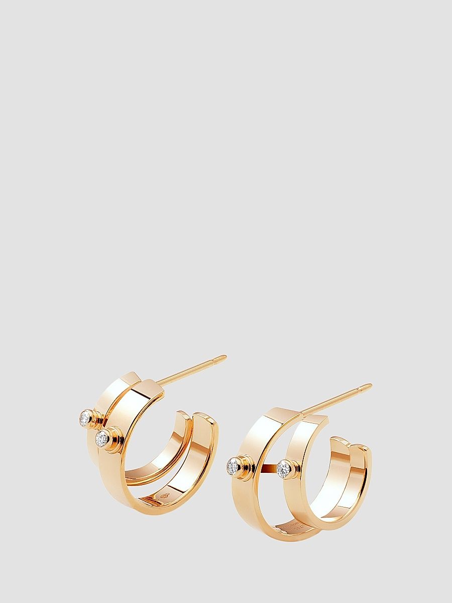 Women's Mood Monday Morning 18K Yellow Gold & 0.13 TCW Diamond Double Hoop Earrings - Yellow Gold