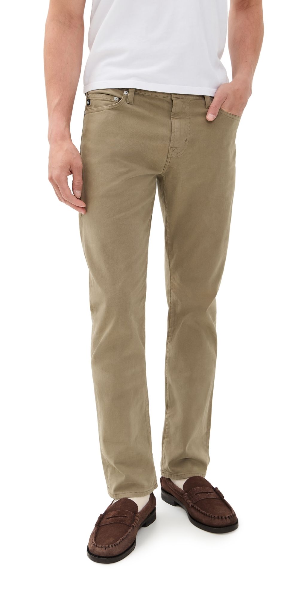 AG Graduate Tailored Sueded Italian Twill Pants Industrial Taupe 30