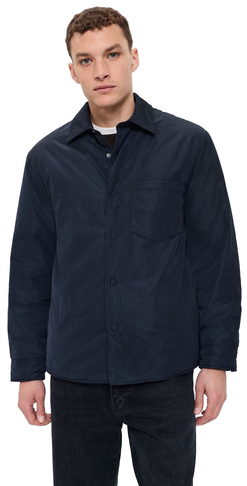 Officine Generale Heiko Padded Nylon Jacket Navy L