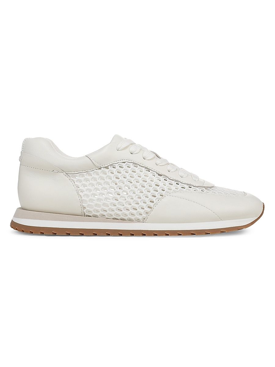 Women's Sophia Low-Top Leather-Mesh Sneakers - White - Size 9