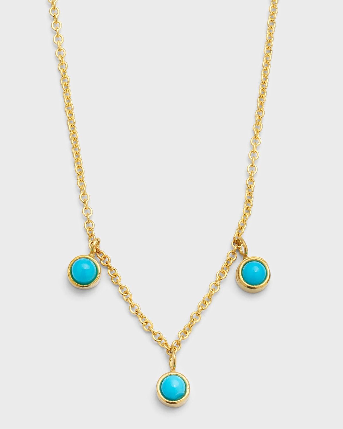 Mini 3-Bezel Dangle Necklace