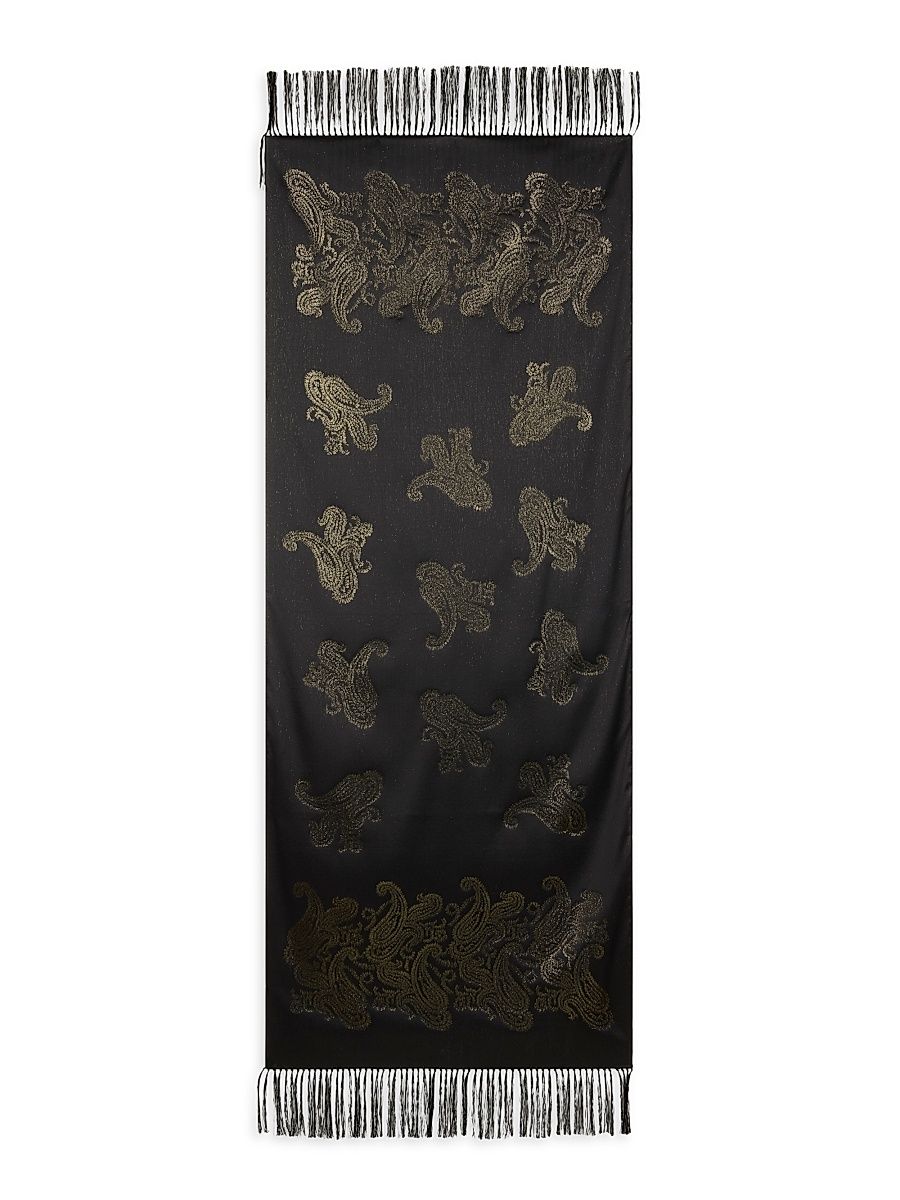 Women's Boheme Silk-Blend Scarf - Black