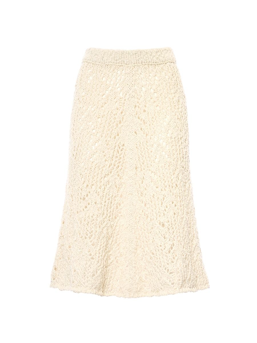 Women's Cotton Flammé Midi-Skirt - Margherita - Size XS