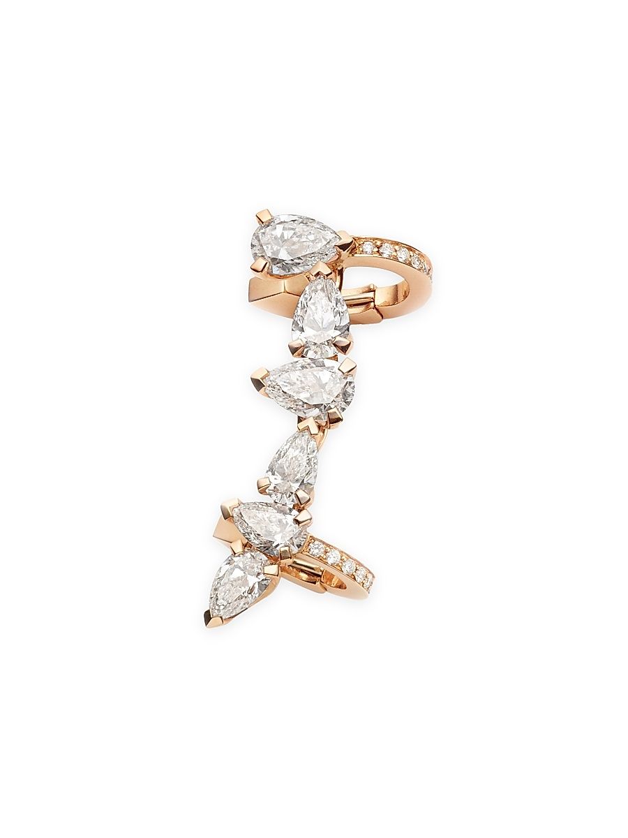 Women's Serti Sur Vide 18K Rose Gold & 1.80 TCW Diamond Ear Cuff - Rose Gold - Size Right