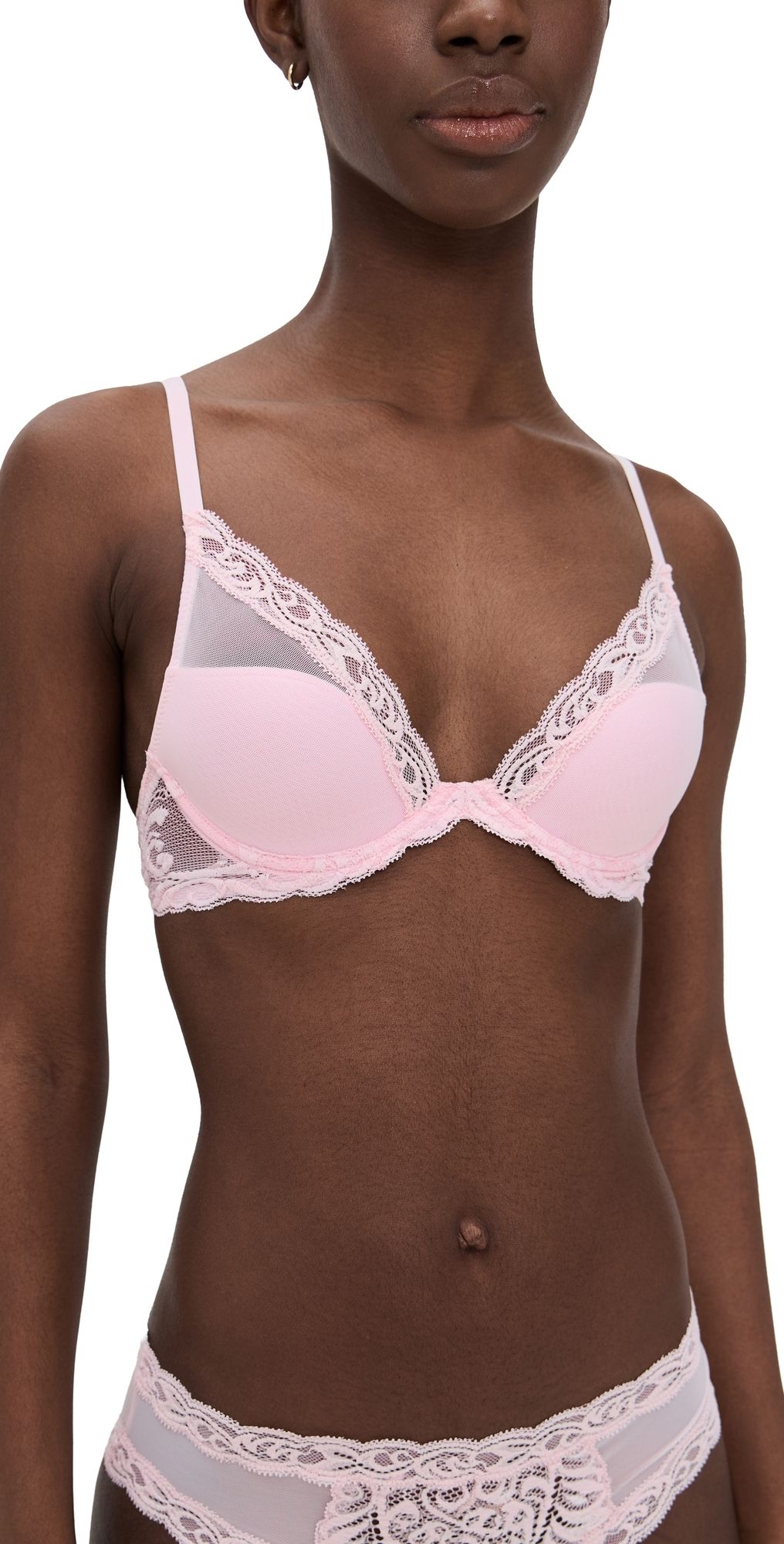 Natori Feathers Plunge T-Shirt Bra Pink Sky 32C
