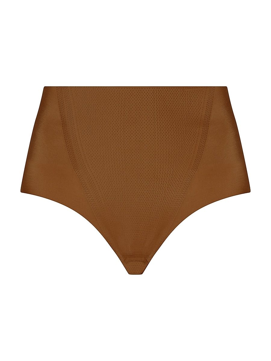Commando Women's Zone Smoothing High-Waist Thong - Caramel - Size Large