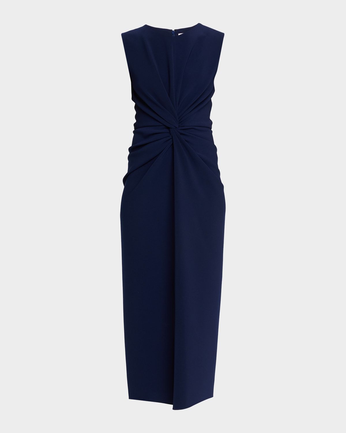 Sleeveless Twist-Front Bodycon Midi Dress