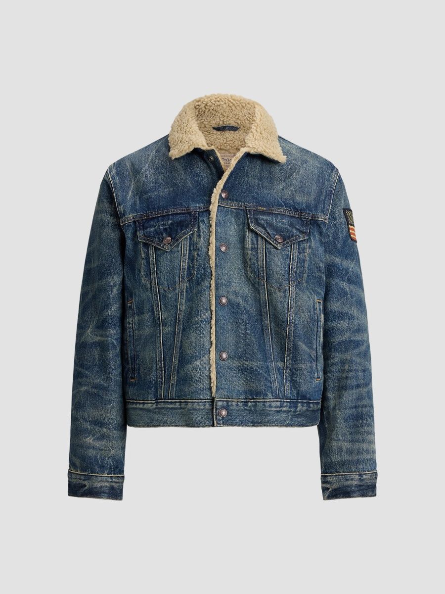 Polo Ralph Lauren Men's Fleece-Lined Denim Trucker Jacket - Earlton - Size Medium