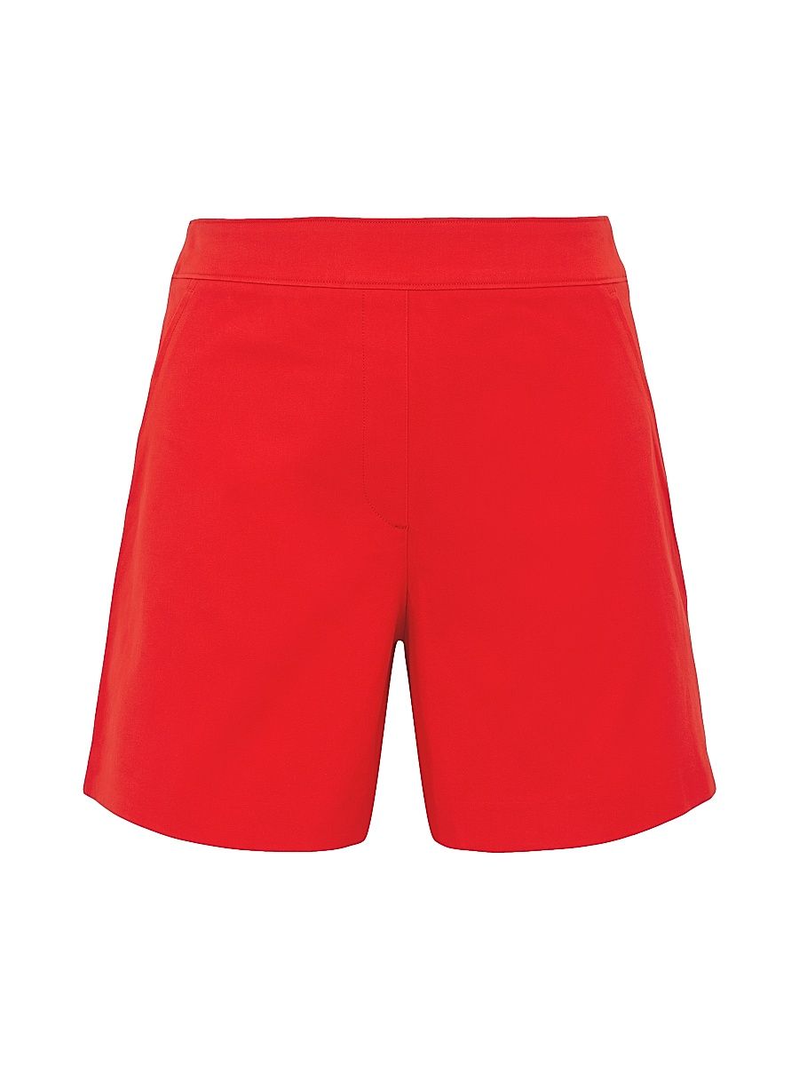 Spanx Women's Polished Stretch-Cotton Shorts - Red - Size Medium