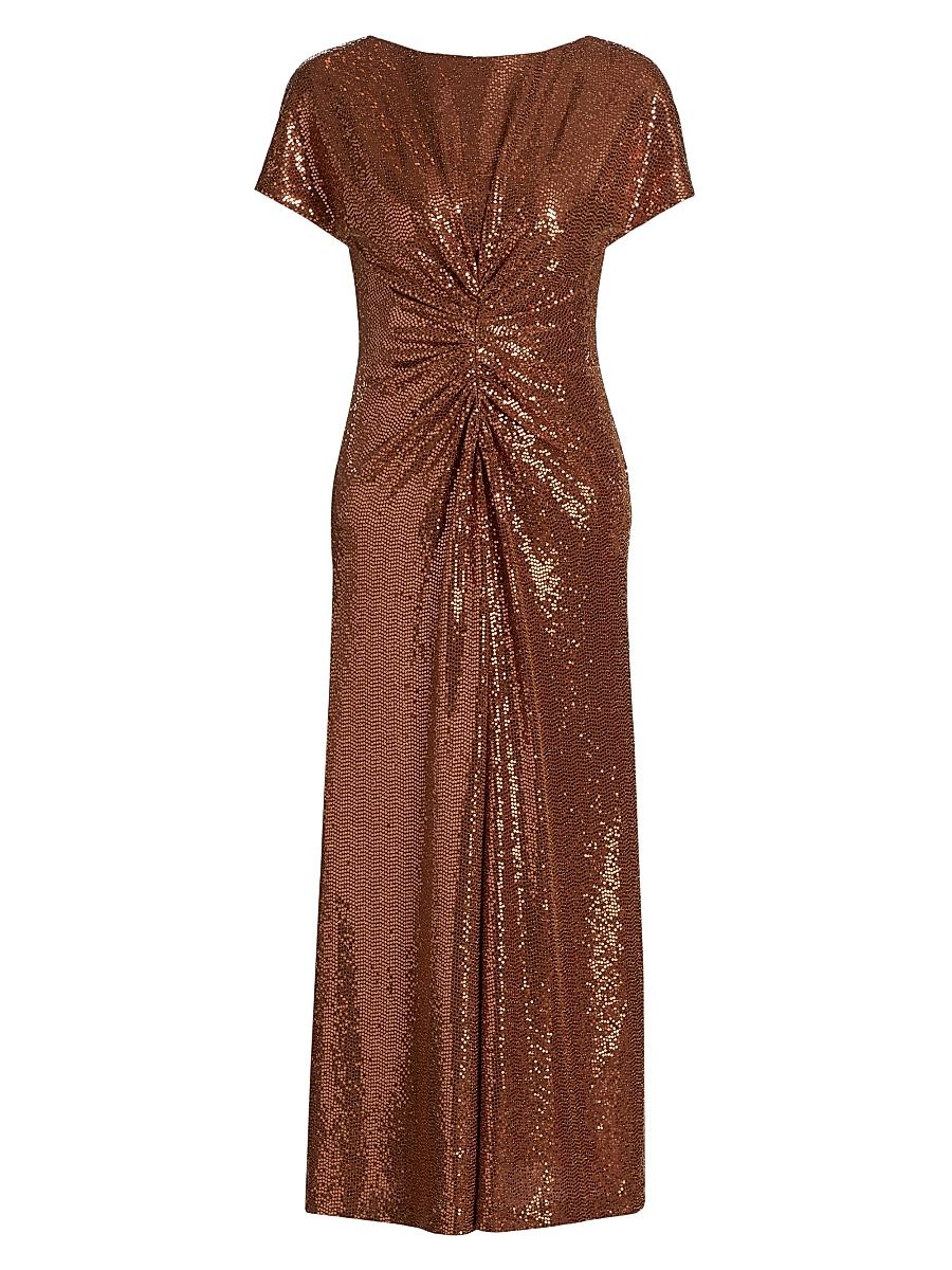 Women's Luce Disco Jersey Midi-Dress - Tobacco Bronze - Size 8